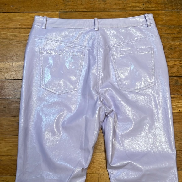 PushButton Faux Leather Casual Straight Pants in Lilac, size Large - Picture 9 of 12